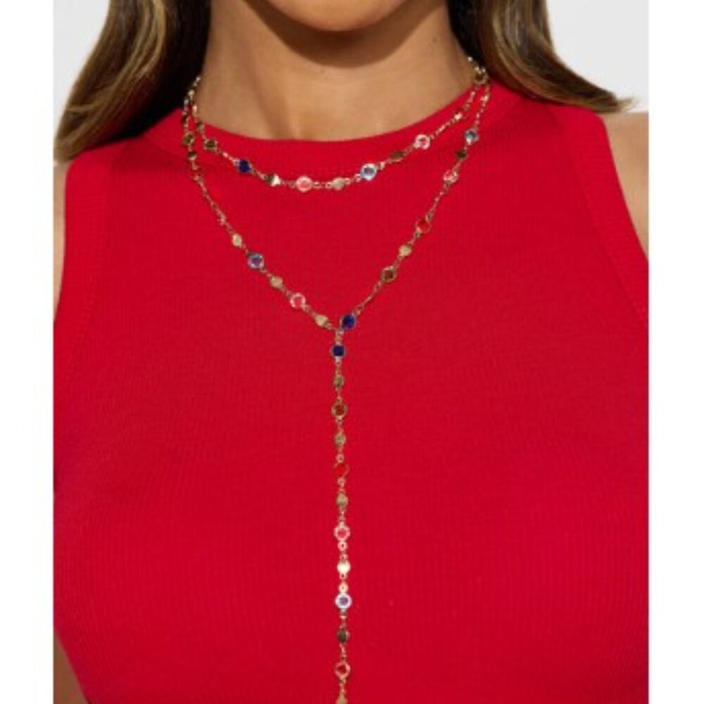 #58 Blue and Red Multi Colored Necklace